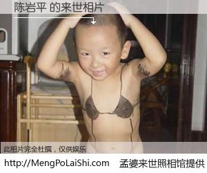 #孟婆来世照相馆# 【陈岩平 来世的未来相片】一碗梦婆汤，忘却了今生爱与痛，了无牵挂进入轮回。再相遇，已是天涯陌路人。可否借我一双慧眼，看清今生与来世？孟婆来世照相馆，触摸你的未来。陈岩平 来世的未来相片，有图有真相：