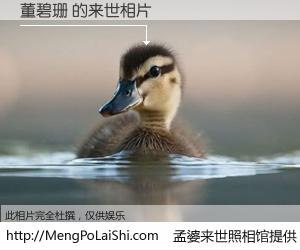 #孟婆来世照相馆# 【董碧珊 来世的未来相片】一碗梦婆汤，忘却了今生爱与痛，了无牵挂进入轮回。再相遇，已是天涯陌路人。可否借我一双慧眼，看清今生与来世？孟婆来世照相馆，触摸你的未来。董碧珊 来世的未来相片，有图有真相：