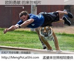 #孟婆来世照相馆# 【欧阳勇敏 来世的未来相片】一碗梦婆汤，忘却了今生爱与痛，了无牵挂进入轮回。再相遇，已是天涯陌路人。可否借我一双慧眼，看清今生与来世？孟婆来世照相馆，触摸你的未来。欧阳勇敏 来世的未来相片，有图有真相：