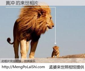 #孟婆来世照相馆# 【黄冲 来世的未来相片】一碗梦婆汤，忘却了今生爱与痛，了无牵挂进入轮回。再相遇，已是天涯陌路人。可否借我一双慧眼，看清今生与来世？孟婆来世照相馆，触摸你的未来。黄冲 来世的未来相片，有图有真相：