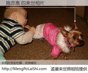 #孟婆来世照相馆# 【施亦惠 来世的未来相片】一碗梦婆汤，忘却了今生爱与痛，了无牵挂进入轮回。再相遇，已是天涯陌路人。可否借我一双慧眼，看清今生与来世？孟婆来世照相馆，触摸你的未来。施亦惠 来世的未来相片，有图有真相：