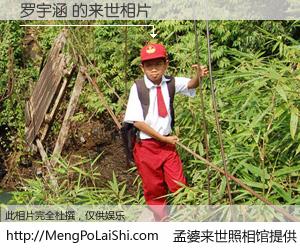 #孟婆来世照相馆# 【罗宇涵 来世的未来相片】一碗梦婆汤，忘却了今生爱与痛，了无牵挂进入轮回。再相遇，已是天涯陌路人。可否借我一双慧眼，看清今生与来世？孟婆来世照相馆，触摸你的未来。罗宇涵 来世的未来相片，有图有真相：