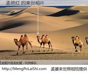 #孟婆来世照相馆# 【孟艳红 来世的未来相片】一碗梦婆汤，忘却了今生爱与痛，了无牵挂进入轮回。再相遇，已是天涯陌路人。可否借我一双慧眼，看清今生与来世？孟婆来世照相馆，触摸你的未来。孟艳红 来世的未来相片，有图有真相：